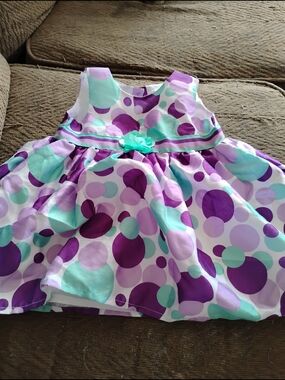 George Infant Purple & Mint Polka Dot Party Dress